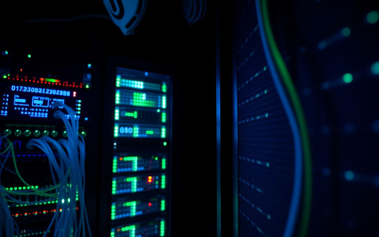 Server room with network equipment
